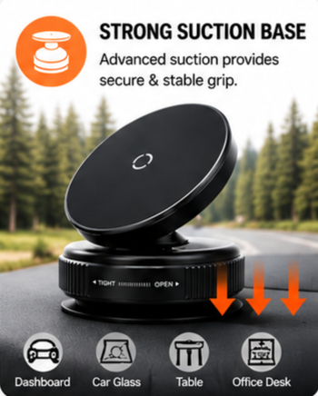360° Magnetic Car & Desk Phone Stand – Adjustable Foldable Mobile Holder
