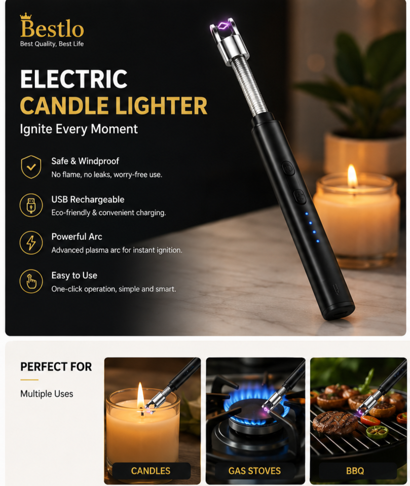 USB Rechargeable Electric Candle Arc Lighter