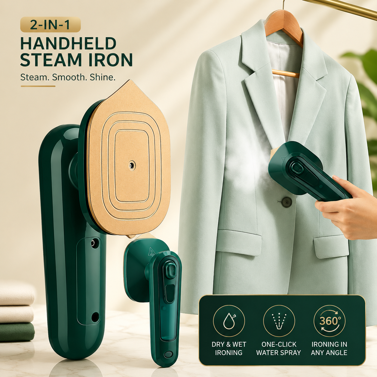 Portable Steam Iron – Quick Wrinkle Remover