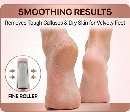 Rechargeable Foot Callus Remover with Extra Roller Head