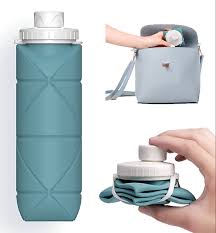 Collapsible Silicone Water Bottle | BPA-Free Leakproof Foldable Travel Water Bottle