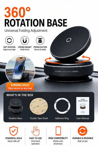 360° Magnetic Car & Desk Phone Stand – Adjustable Foldable Mobile Holder