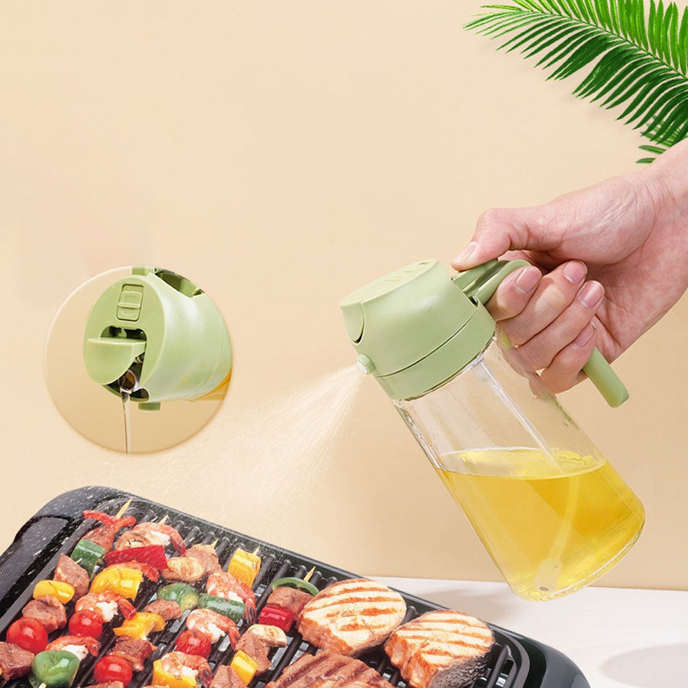 2-in-1 Oil Spray Bottle for Cooking | Olive Oil Sprayer & Dispenser