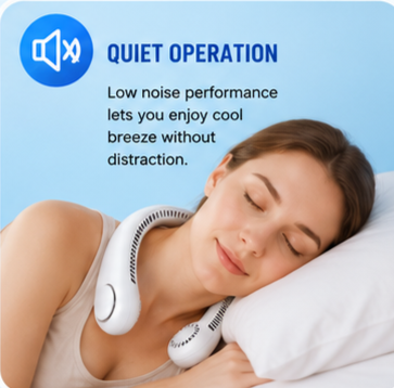 Rechargeable Portable Neck Fan – Hands-Free USB Cooling Fan for Indoor & Outdoor Use