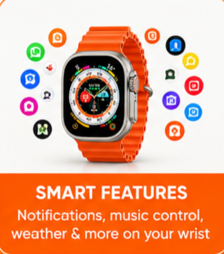 Ultra Smart Watch with 7 Interchangeable Straps