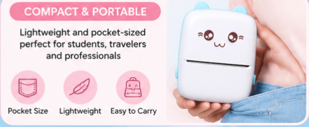 Mini Portable Wireless Thermal Pocket Printer