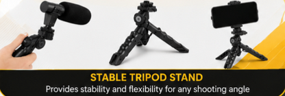 AY-49 Vlogging Kit with LED Light Microphone
