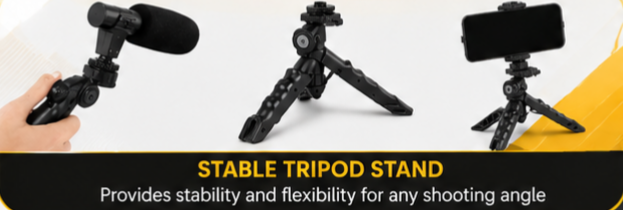 AY-49 Vlogging Kit with LED Light Microphone