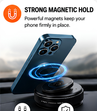 360° Magnetic Car & Desk Phone Stand – Adjustable Foldable Mobile Holder