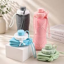 Collapsible Silicone Water Bottle | BPA-Free Leakproof Foldable Travel Water Bottle