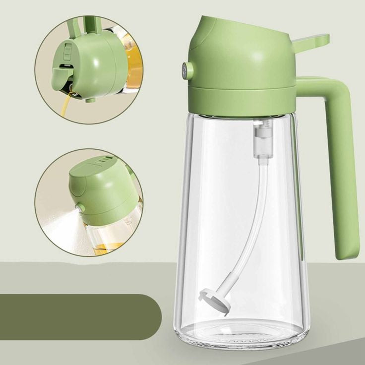 2-in-1 Oil Spray Bottle for Cooking | Olive Oil Sprayer & Dispenser