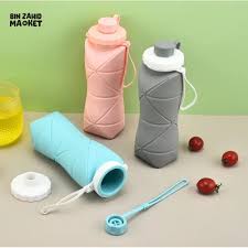 Collapsible Silicone Water Bottle | BPA-Free Leakproof Foldable Travel Water Bottle